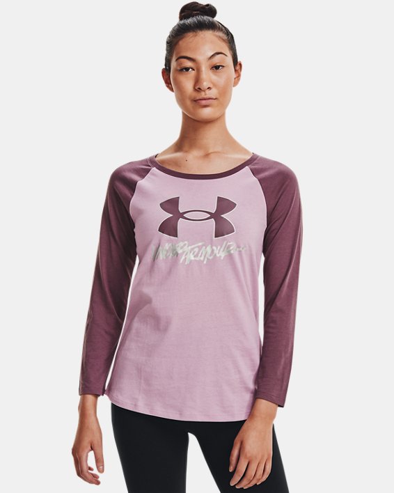Women's UA Sportstyle Baseball T-Shirt in Pink image number 0